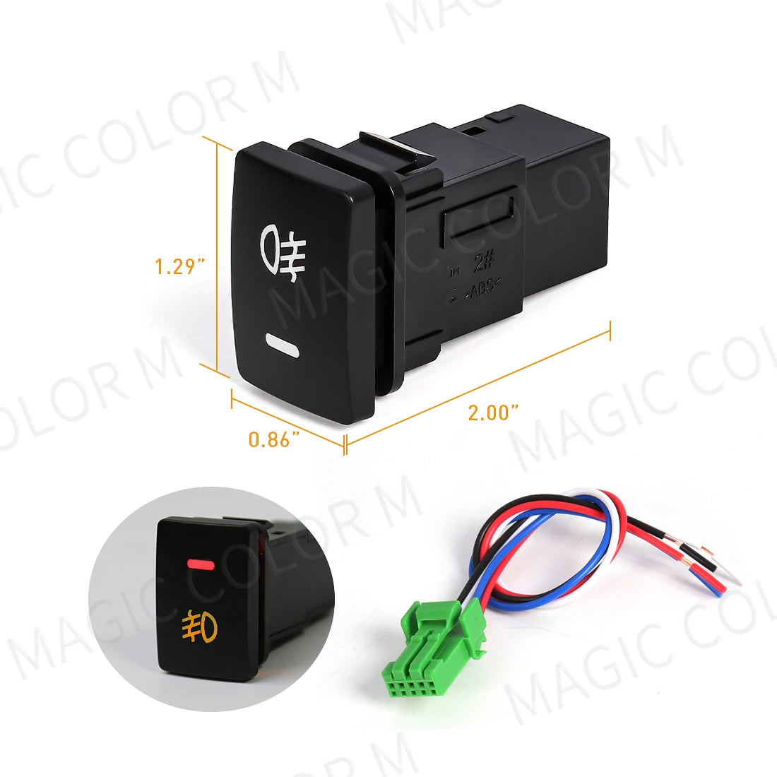 Fog Light Socket Switch Indicator LED On Off Push Button For Toyota Honda Nissan Mitsubishi Ford Suzuki Kia Car Accessories 12V