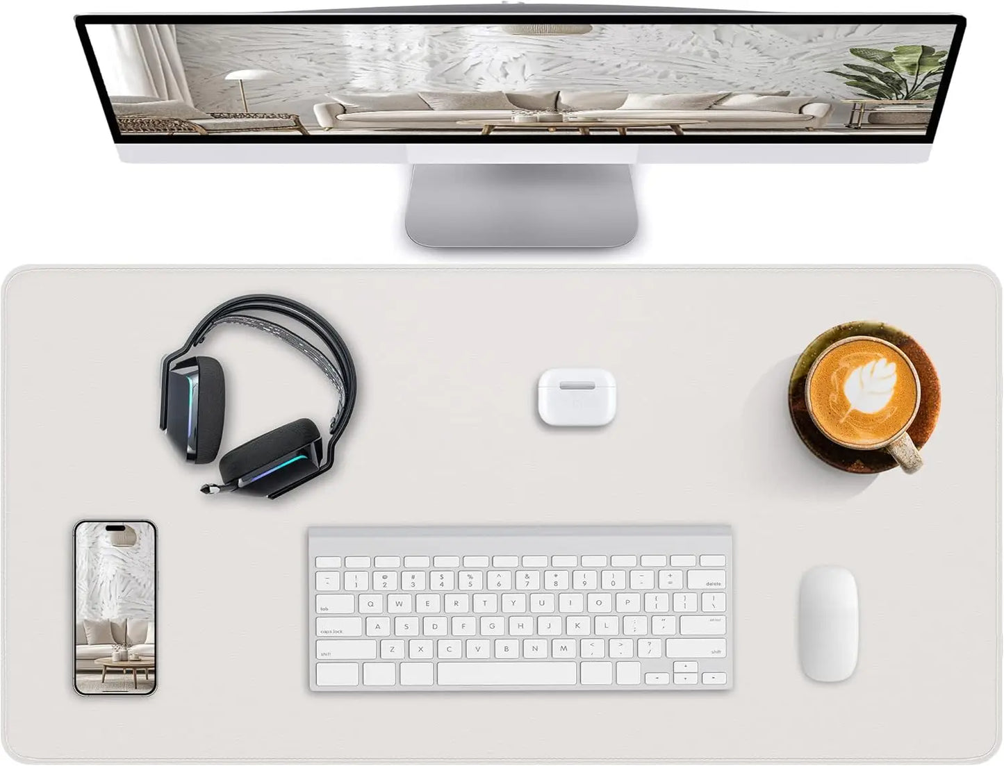 Mouse Pad Portable Mousepad Large Office Waterproof Non-slip PU Suede Stitched Edges Desk Mat Computer Keyboard Desk Pad