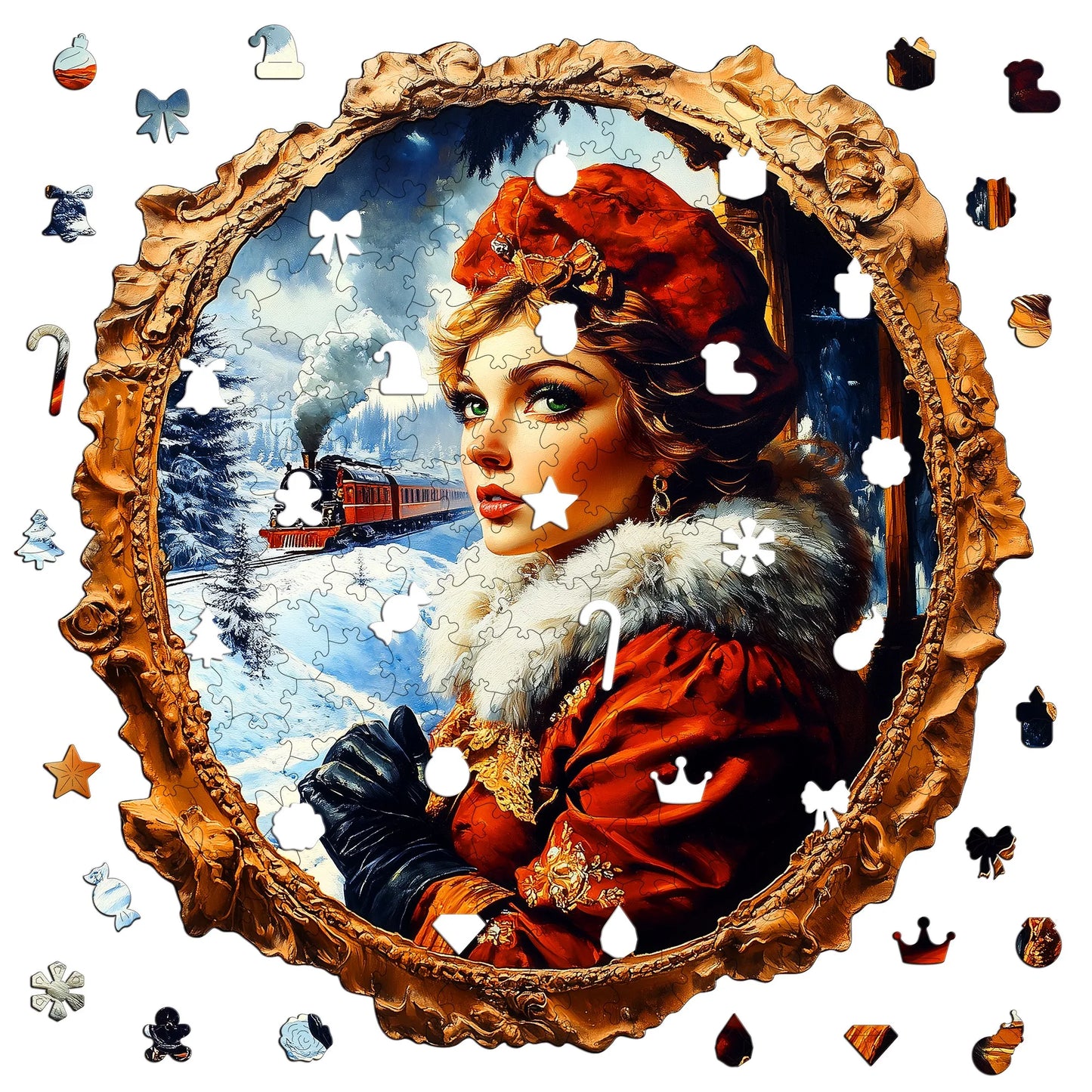 Nowadays Retro Art Style Wooden Jigsaw Puzzle Wood Home Decor Painting Christmas and Halloween Gift Toy for Teen and Kid