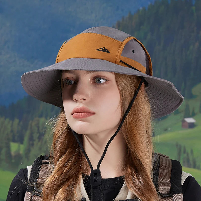 9262 New summer large brim fisherman hat quick dry waterproof mountaineering sun hat for men and women outdoor cycling sunscreen
