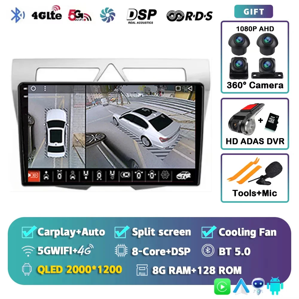 For Kia Morning Picanto 2007 - 2011 2K 12+256 QLED Android 15 CarPlay Car Radio Multimedia Video Player GPS stereo Head Unit