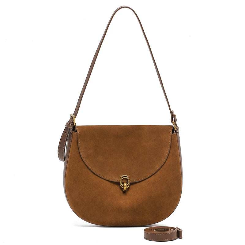 New Female Mini Matte cowhide leather Crossbody Bag Fashionable Versatile Shoulder Shell Handbag Lady Casual Phone Bag
