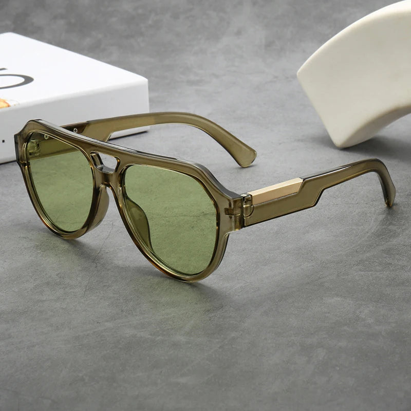 JNPCXI New Fashion Double Rivet Square Sunglasses Women Luxury Brand Designer Retro Rectangle Sun Glass Vintage Eyewear Female