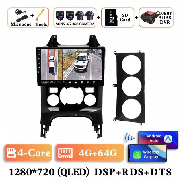 Android 15 Wireless Carplay Auto Car Radio for Peugeot 3008 2009-2015 Car Multimedia Player GPS 4G+WiFi Navigation Head Unit