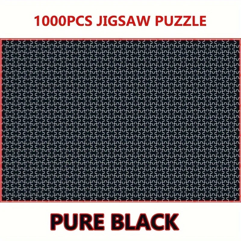 Pure Black Paper Jigsaw Puzzle Adult 1000pcs without Zoning High Difficulty pure black puzzle packaging Holiday Gift