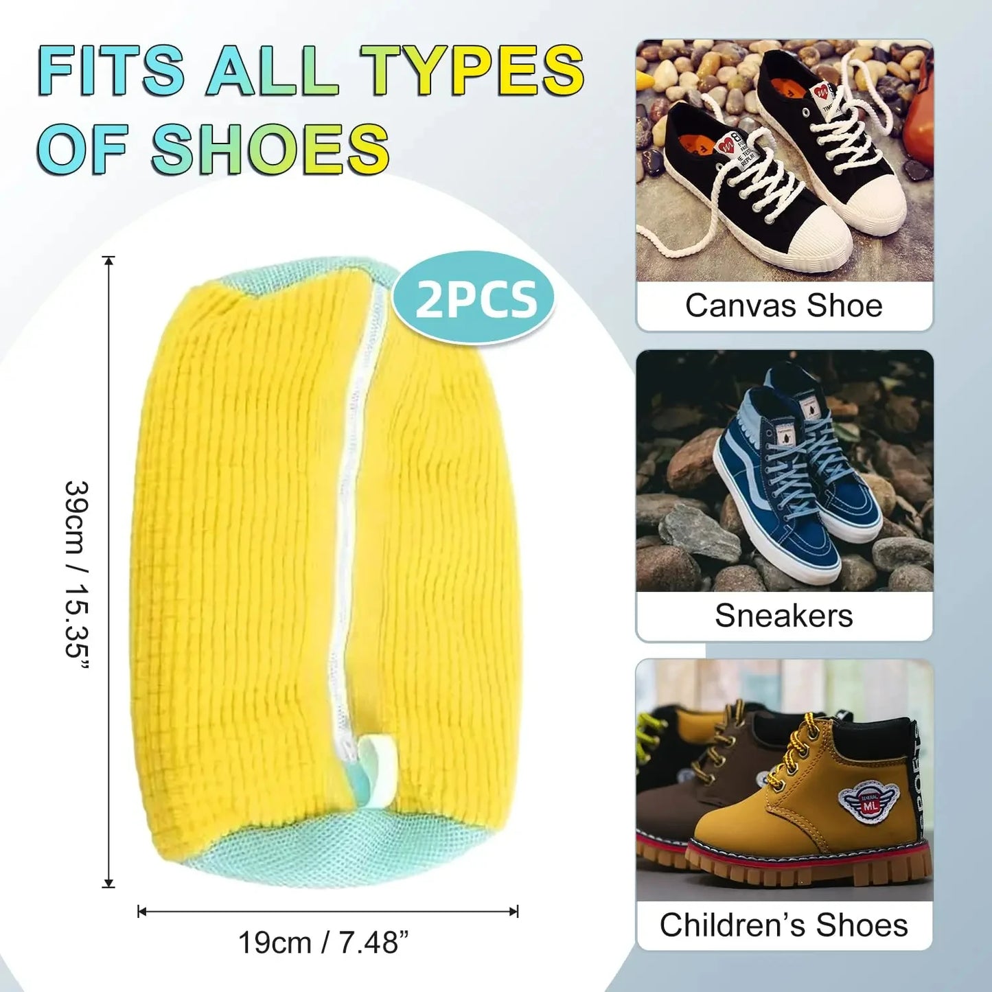 Shoe Washing Machine Bag Reusable Sneaker Cleaning Bag, Washer Mesh Laundry Bag