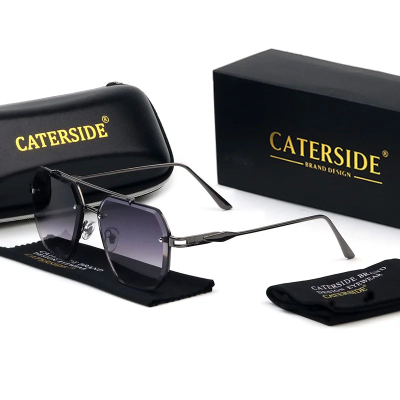 Caterside New Polygon Metal Frame Men's Sunglasses Fashion Simple Vintage Women Sun Glasses UV400 Driving Fishing The Best Gift