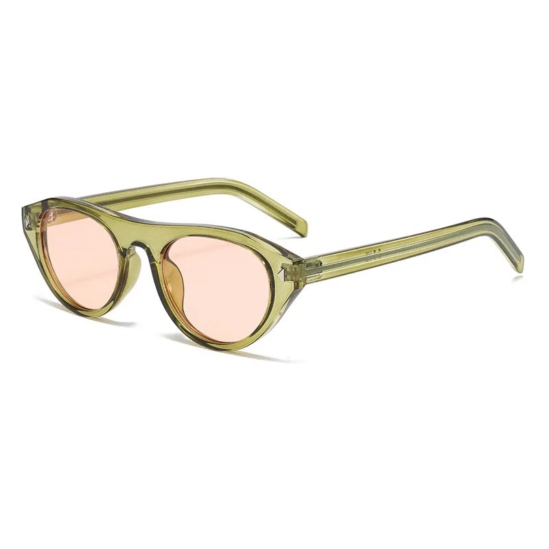 JNPCXI New Cat Eye Candy Color Designer Sunglasses Women Fashion Ins Oval Sun Glasses Rivets Y2K Shades