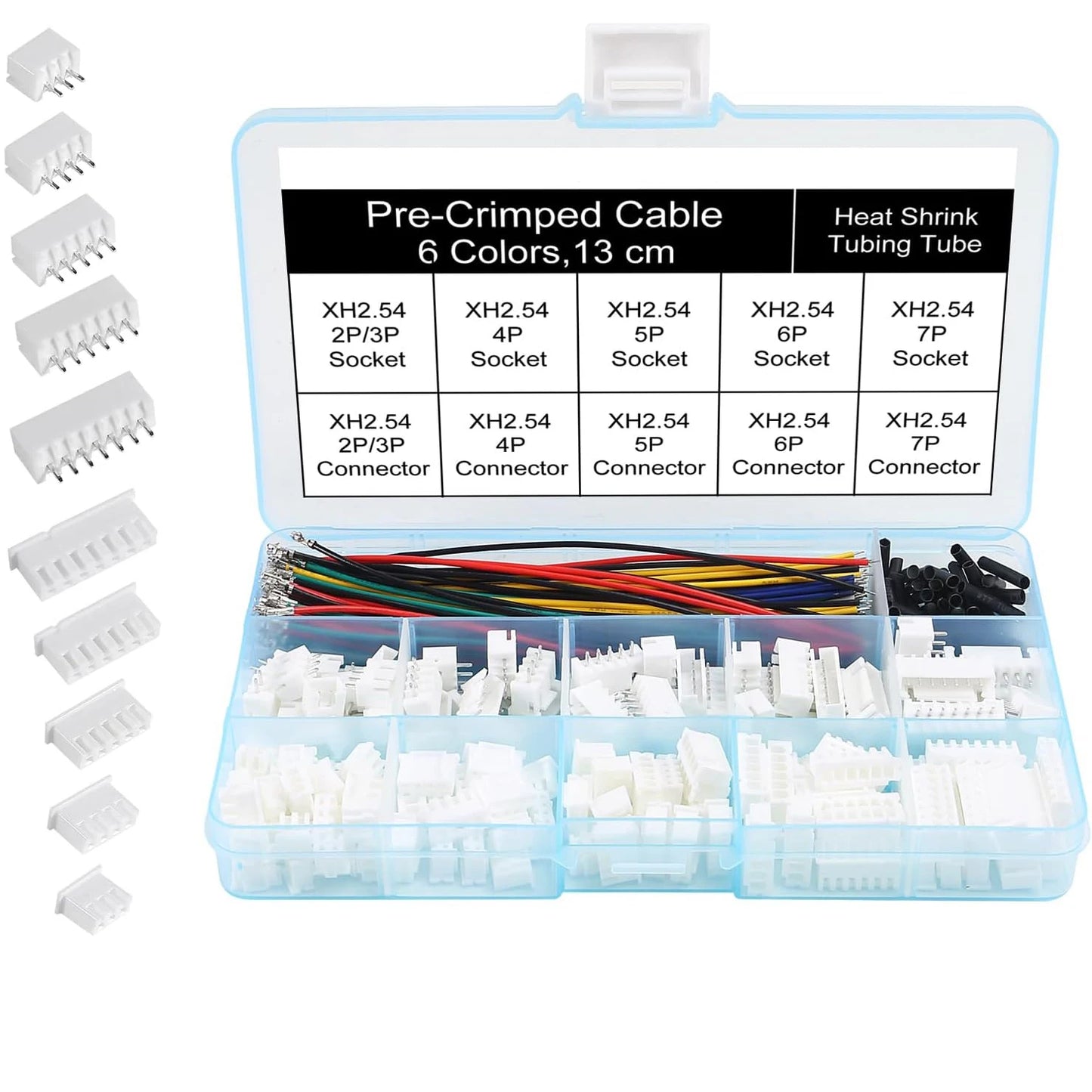 XH 2.54mm Connector Socket Kit and Pre-Crimped Cable Wire 2Pin 3 Pin 4 Pin 5 Pin 6 Pin 7Pin Housing JST Adapter Male and Female