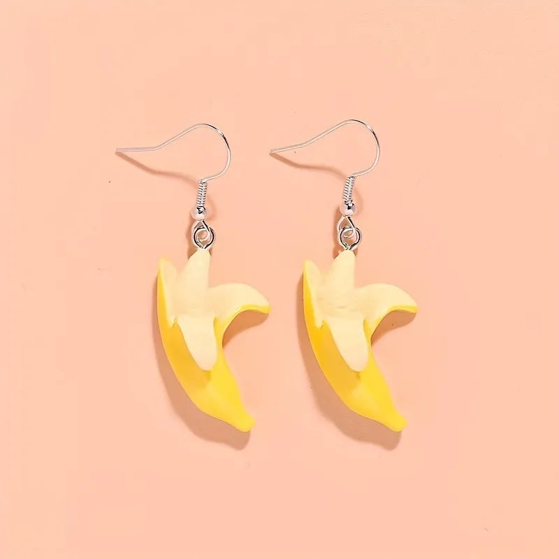 10pcs Cute 3D Banana Charms Fruit Pendants for Jewelry Making DIY Handmade Bracelet Earrings Key Chain Accessories