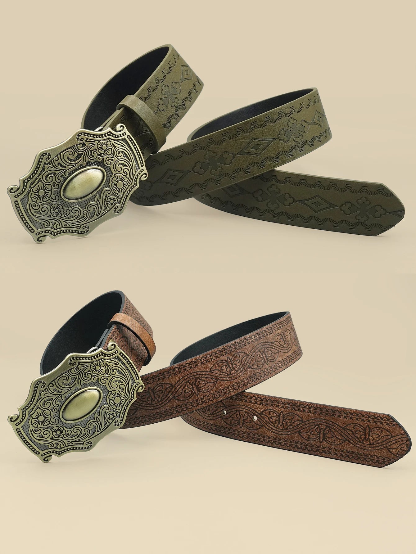 Vintage Royal Style Women's Fashion Belt with Floral Pattern Alloy Buckle - Perfect for Daily Commute and Holiday Casual Accesso