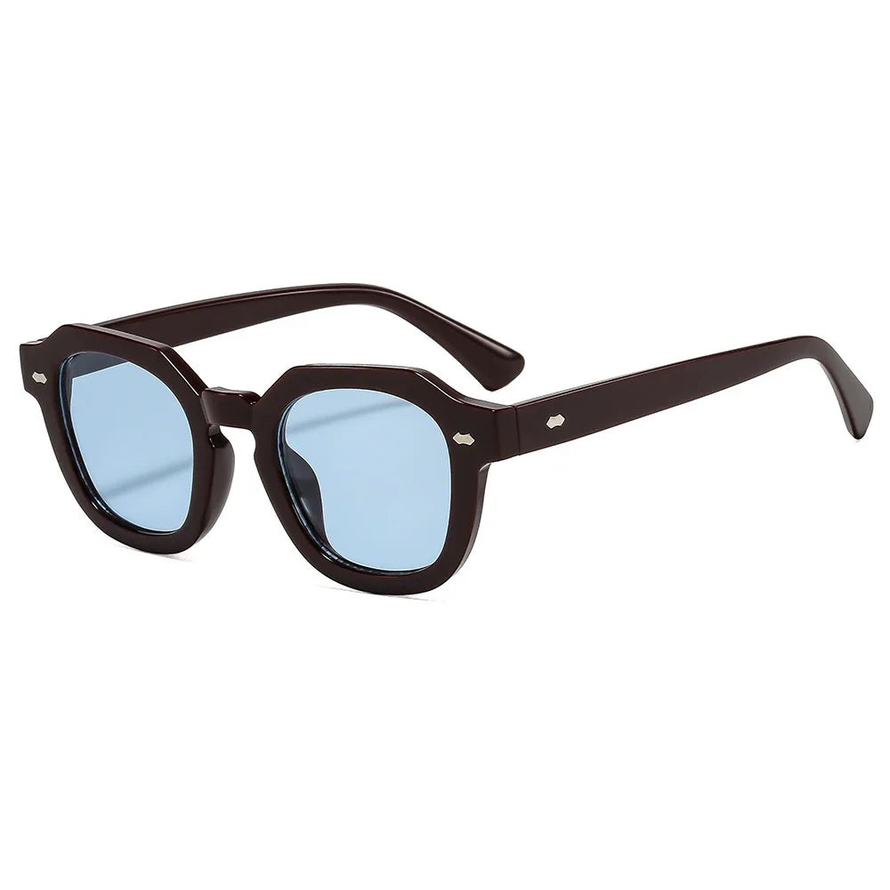 JNPCXI New Fashion Candy Color Square Women Sunglasses Leopard Shades UV400 Retro Trending Rivets Men Sun Glasses