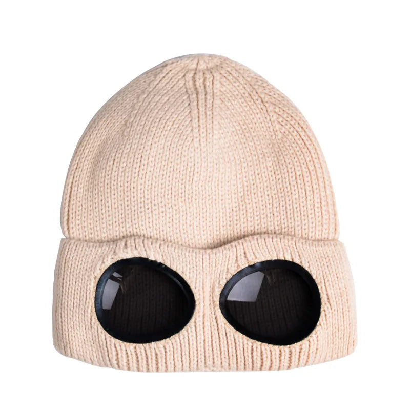 Xinbaoguan 60% acrylic 9535 new winter windproof glasses cover knitted cap for both men and women, with plush warm yarn cap
