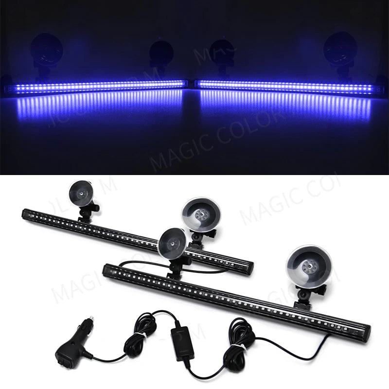 96 LED Car Strobe Light Emergency Flash Warning Lamp 2-in-1 3030 SMD Windshield Bar Auto Traffic Advisor Car Accessories 12V-24V