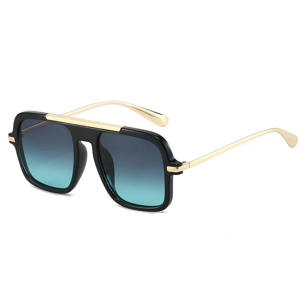 JNPCXI New Square Women Sunglasses Fashion Shades UV400 Retro Trending Leopard Green Gradient Men Sun Glasses