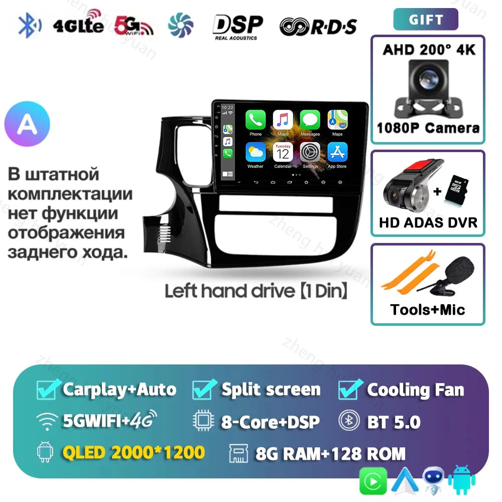 CarPlay Auto For Mitsubishi Outlander 3 GF0W GG0W 2012 - 2018 Left hand drive Car Radio Multimedia Video Player Navigation stere
