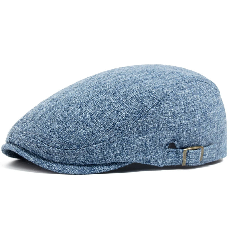New Summer Thin Double Breasted Beret Fashion Men Vintage Visor Flat Cap Women Hat Berets For Casual Unisex Boina