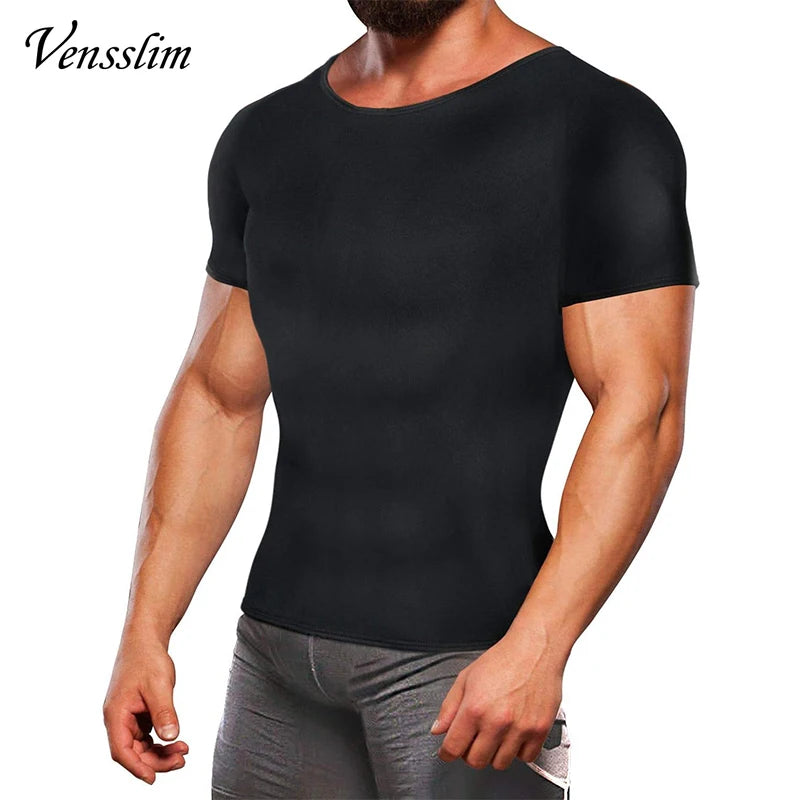 Gray Men’s Sauna Suit Heat Trapping Vest Slimming Body Shaper Waist Trainer Top