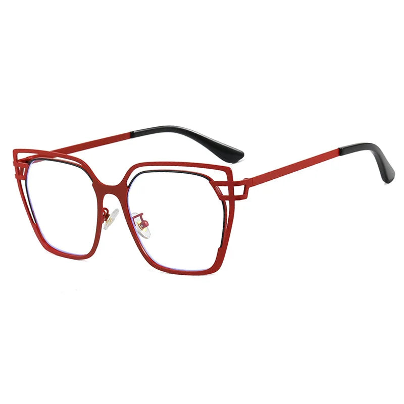 JNPCXI Square Hollow Oversized 2026 New Anti Blue Light Glasses Frame Women Fashion Trendy Eyewear
