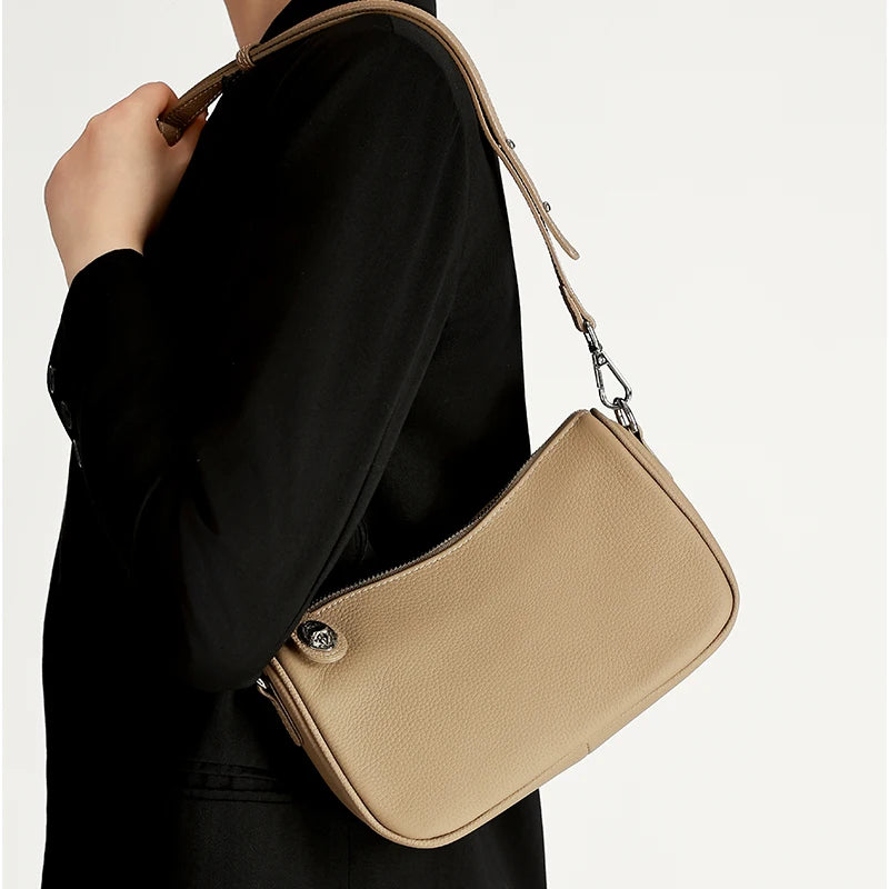 New Women's Fashion Genuine Leather Crossbody Bag Lightweight Shoulder Bag Daily Messenger Bag For Ladies Casual Commuter Gift