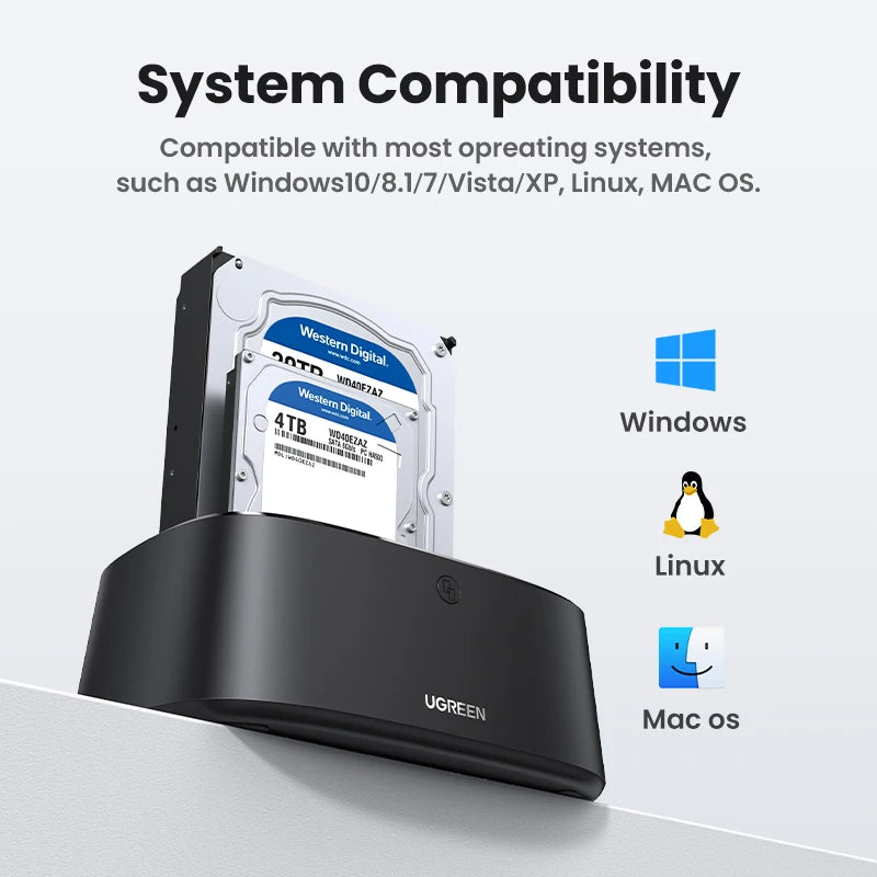 HDD Docking Station SATA to USB 3.0 Adapter 2.5 3.5 SSD Disk Case Hard Drive