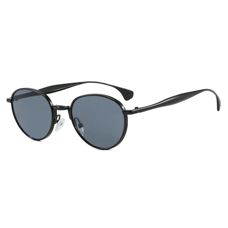 JNPCXI New Retro Metal Oval Sunglasses Women Brand Designer Shades UV400 Fashion Punk Men Blue Sun Glasses