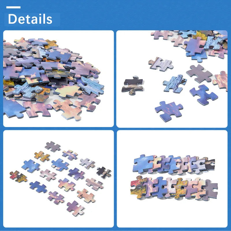 Mini Jigsaw Puzzle 1000 Pieces for Adults Kids Castle Night Puzzles Toy Family Game Famous World Oil Painting Home Decoration