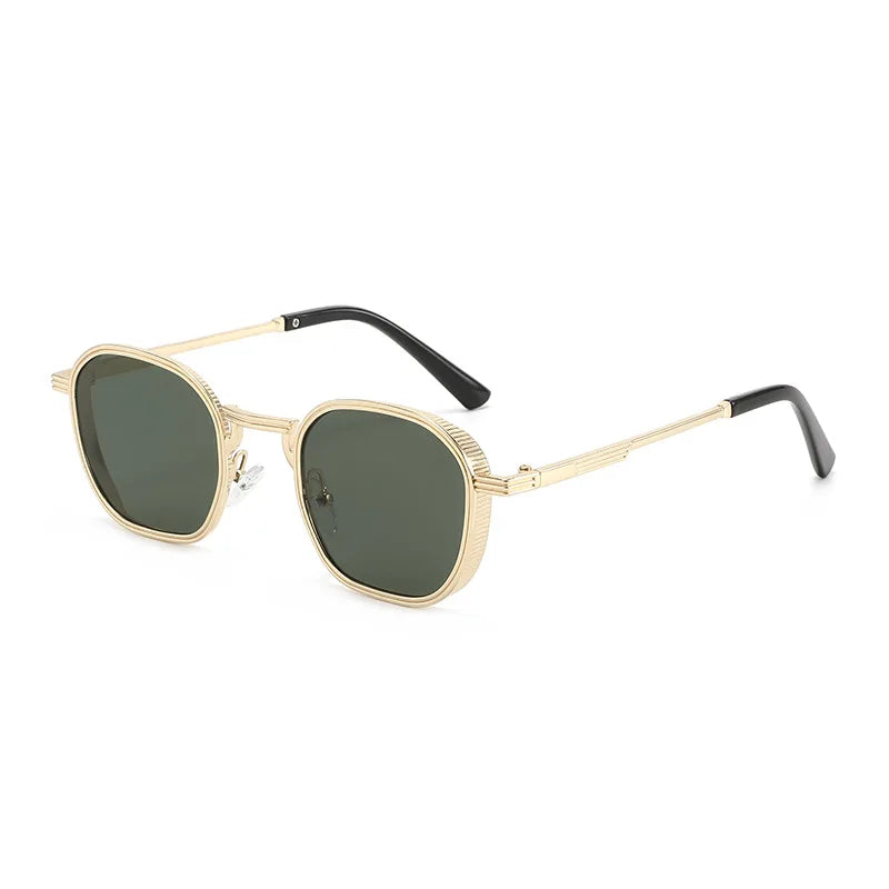 JNPCXI Retro Square Metal Women Sunglasses Shades UV400 Fashion Clear Gradient Shades UV400 Men Trending Punk Sun Glasses