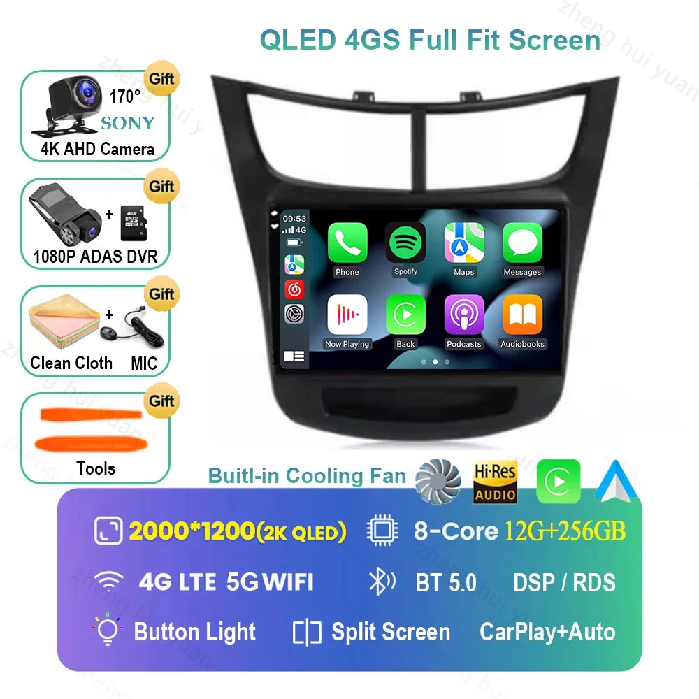 Android 16 CarPlay Auto Car Radio Multimedia navigation video Autoradio Stereo For Ch For Chevroletevrolet Sail Aveo 2015 - 2019