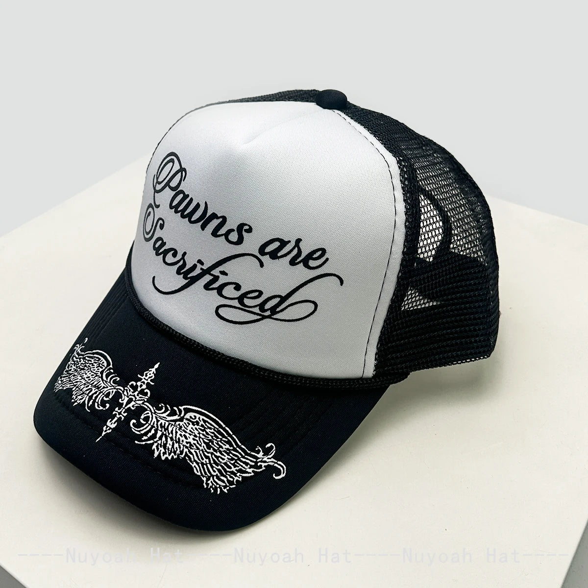 New Unisex Personal Printed Letters Wing Baseball Hats Hip Hop Breathable Color Block Sunshade Trucker Caps Mesh Versatile ins