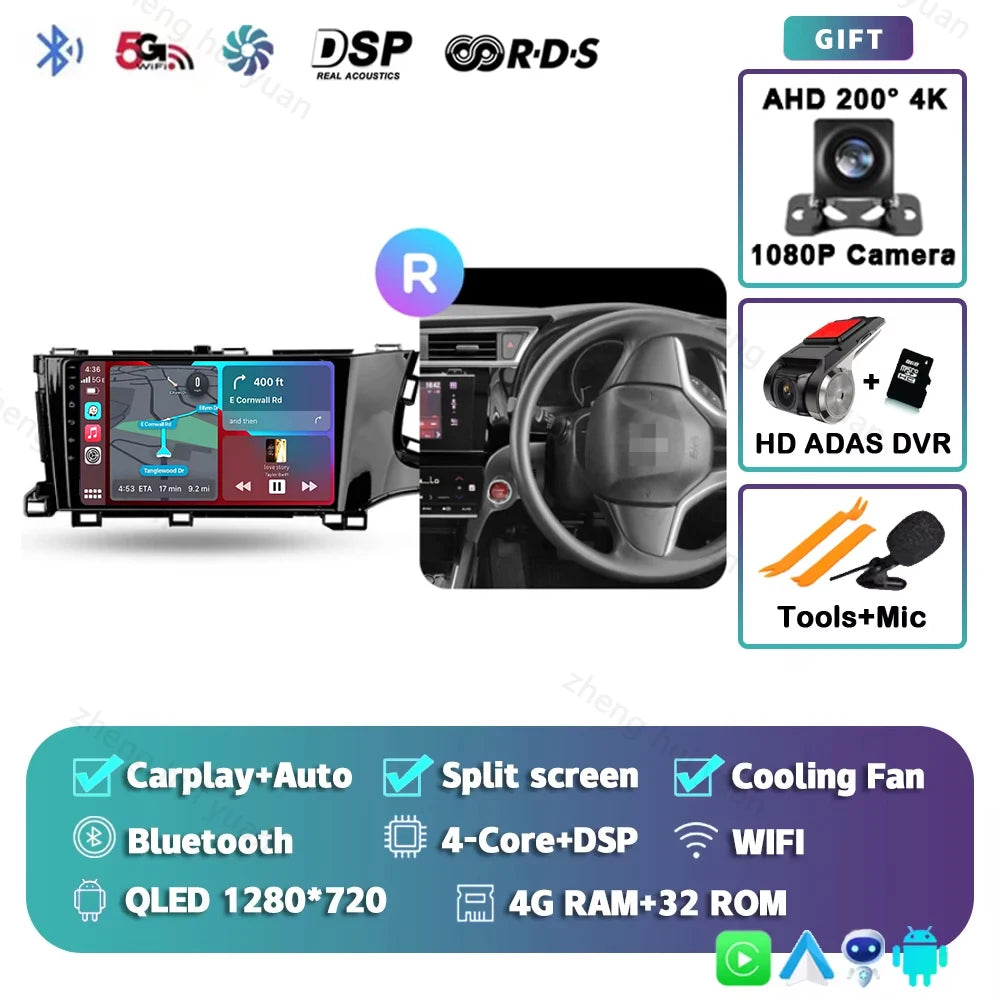 For Honda Shuttle 2 2015 - 2020 Android 15 12+256GB CarPlay Auto Car Radio Multimedia Video Player GPS stereo Head Unit 4G WIFI