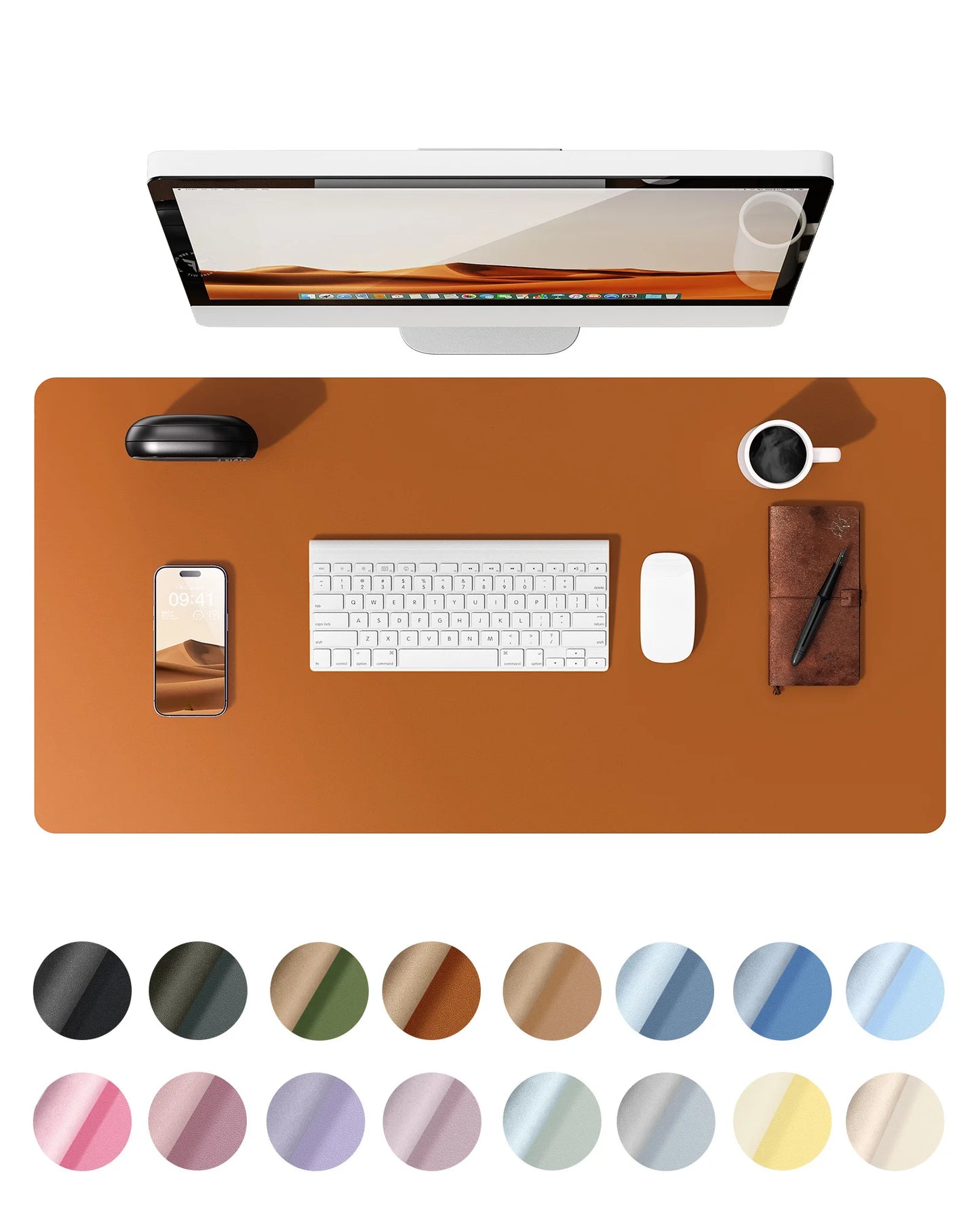 Large Size Leather Desk Pad Protector, Office Desk Mat, Large Mouse Pad, Non-Slip PU Leather Desk Blotter, Laptop Desk Pad