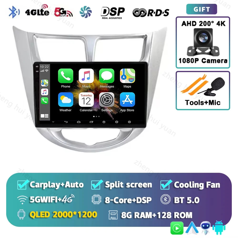 9 '' for Hyundai Solaris Accent i25 2010 - 2016 Car Multimedia Radio Video Player Android 16 GPS Navi HD Touch Screen BT WiFi