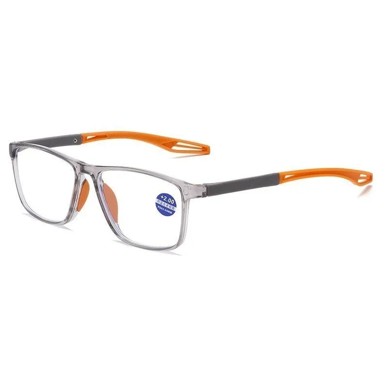 Fashion TR90 Reading Glasses for Men Spring Leg Sports Presbyopia Glasses Anti Blue Light Glasses +100 ~+400
