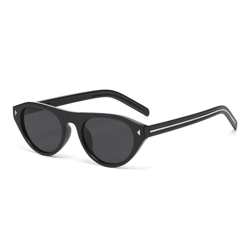 JNPCXI Vintage Cat Eye Sunglasses for Women Trendy Rivet Design Flat Top Sun Glasses Men Gafas De Sol Hombre S2611