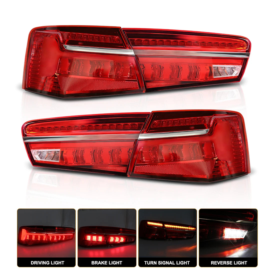 Tail Lamps For Audi A6 C7 2012 2013 2014 2015 Rear Brake Parking Reverse Turn Signal Running Light Left/Right Car LED Taillights