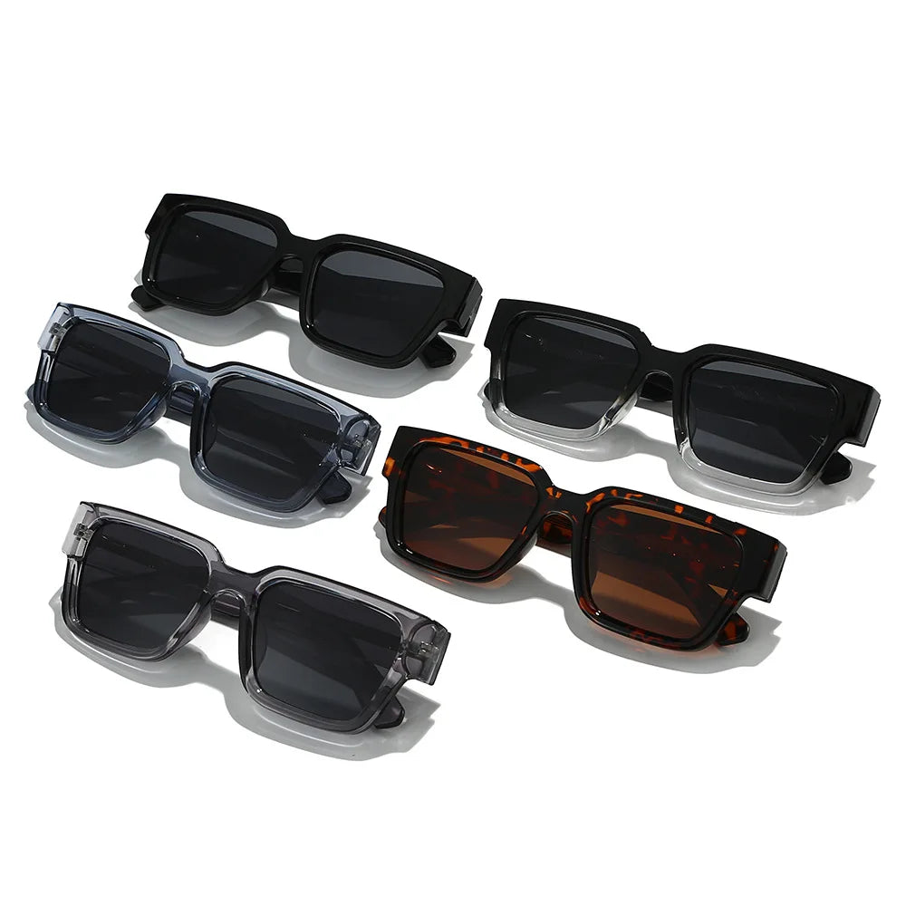 JNPCXI New Polarized Square Men Sunglasses Retro Rivets TR90 Women Gray Shades UV400 Sun Glasses