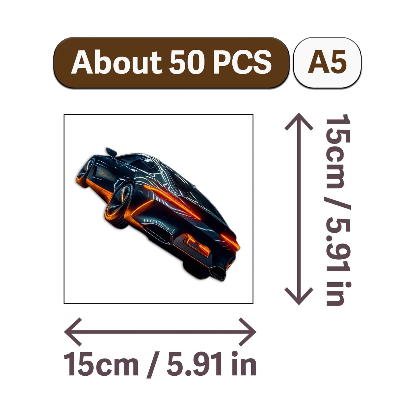 Luxury Sports Car Wooden Jigsaw Puzzle Sleek Design And Realistic Details Christmas and Halloween Gift Toy For Teen And Kid