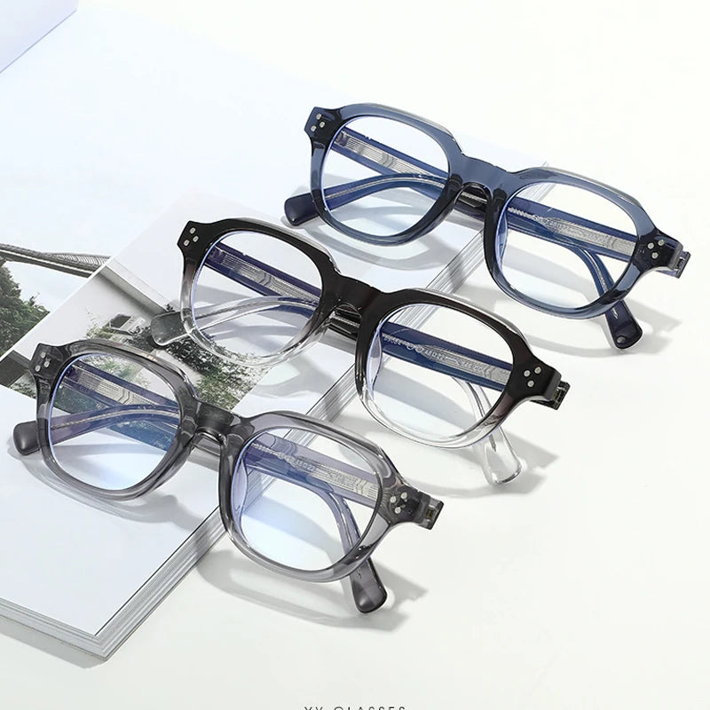 JNPCXI New Acetate Glasses Frames for Men Protect Eyes Anti Blue Light Square Fashion Eyeglasses Optical Eyewear