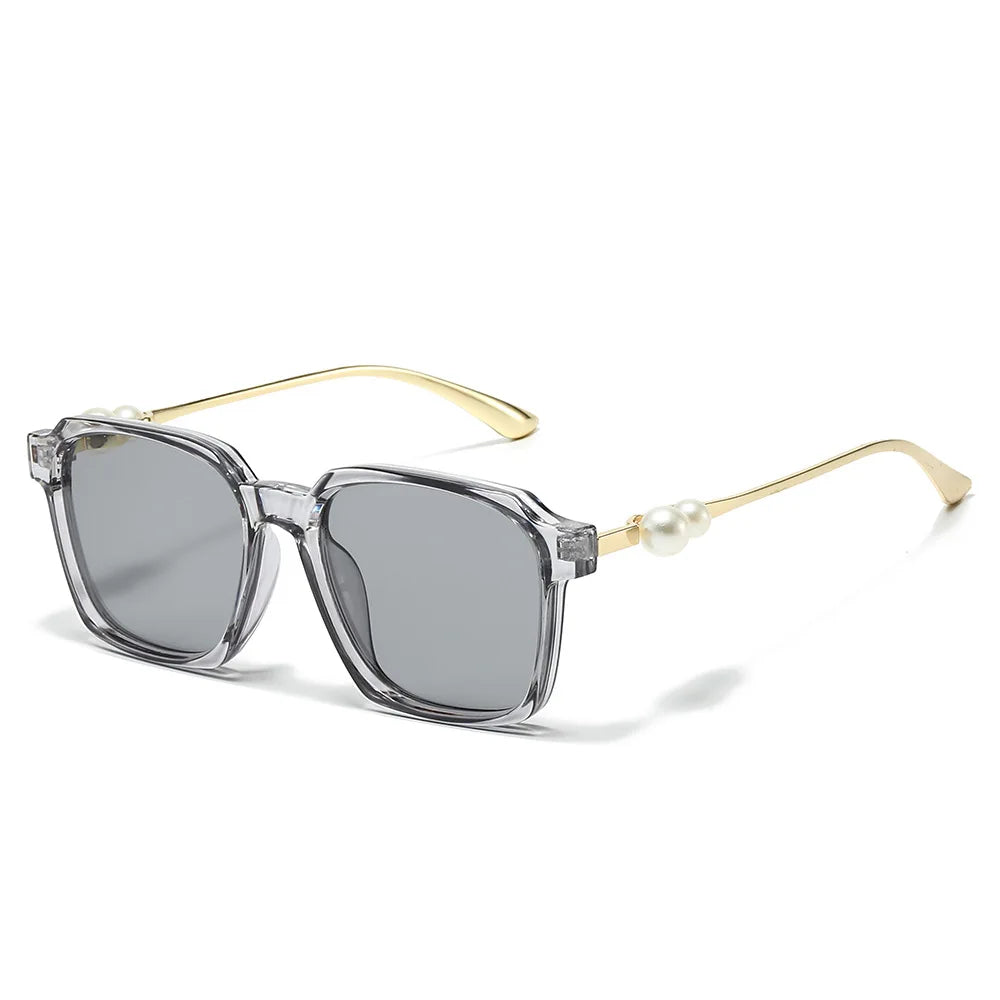 JNPCXI New Luxury Square Pearl Decorated Women's Sunglasses Fashionable UV400 Casual Sun Glasses