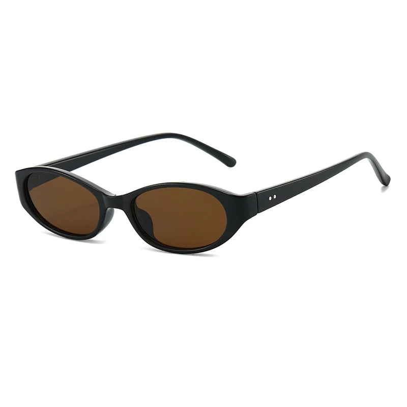 JNPCXI New Fashion Small Oval Punk Men Sunglasses UV400 Retro Rivets Women Cat Eye Leopard Sun Glasses