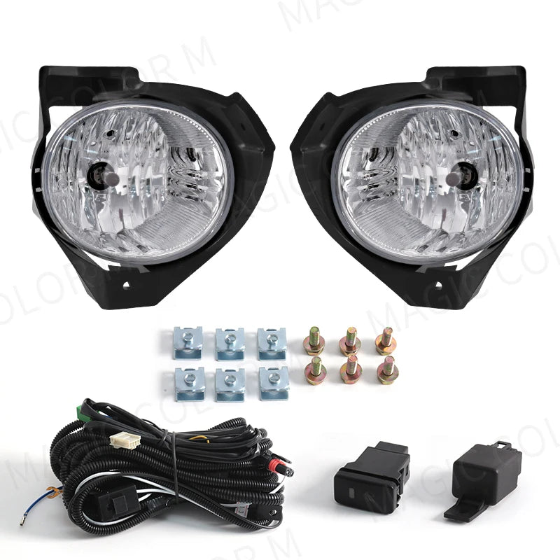 For Toyota Hilux vigo 2008 2009 2010 Fog Light Lamp Daytime Running Headlight Halogen Car Front Bumper Wires Switch Relay 12V