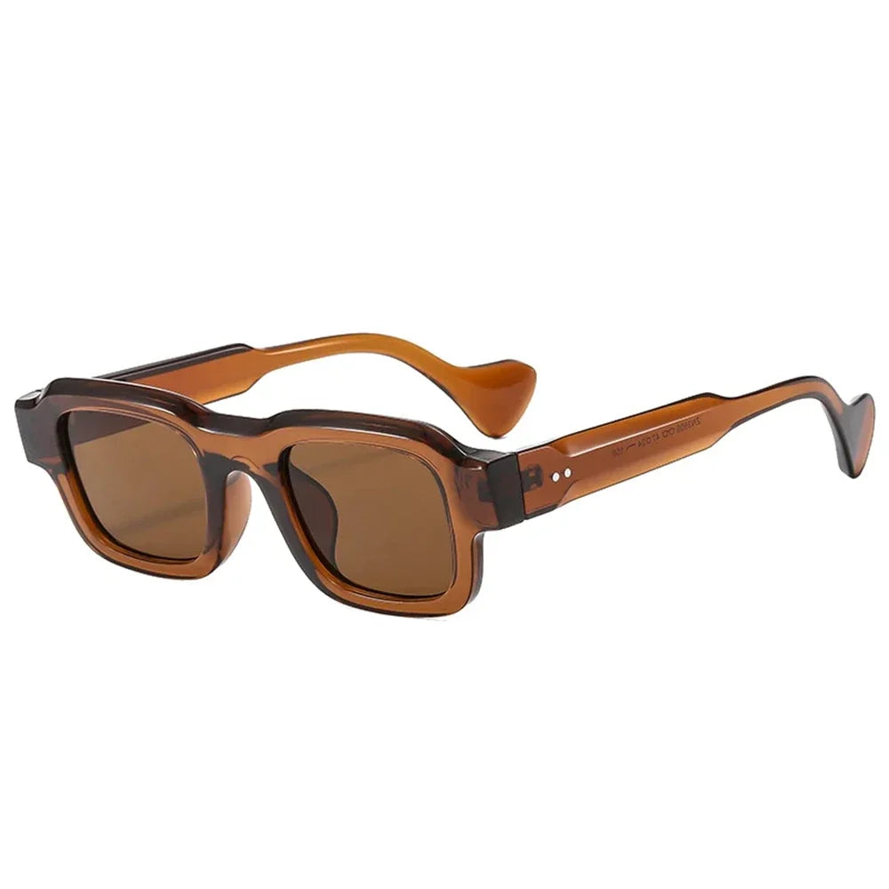 JNPCXI New Fashion Square Men Sunglasses Retro Rivets Women Black Orange Shades UV400 Sun Glasses