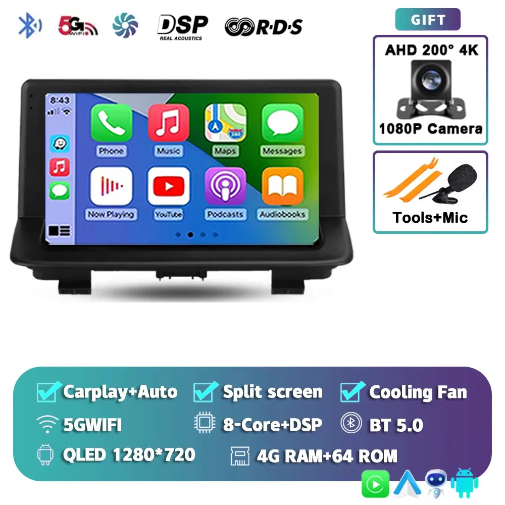 For Audi Q3 1 8U 2011 - 2018 2K 12+256 QLED Android 15 CarPlay Car Radio Multimedia Video Player GPS stereo Head Unit 4G WIFI