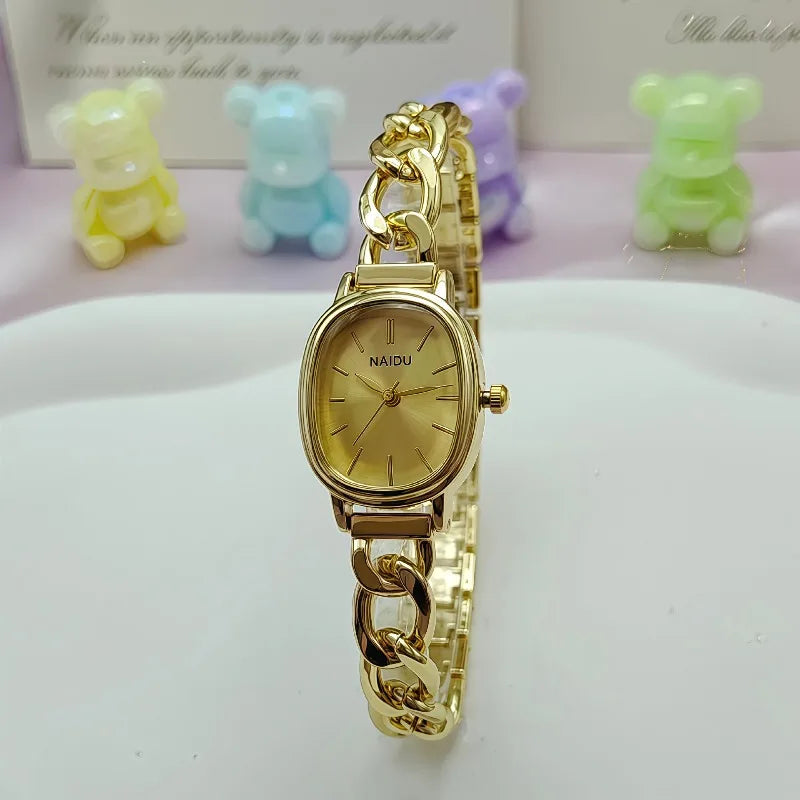 Fashion Women Oval Dial Quartz Watch Luxury Bracelet Wristwatch Famous Brand Watch Wholesale Montre Femme Gifts Dropshipping