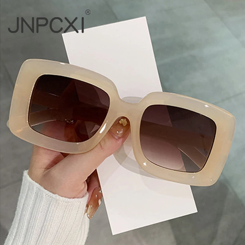 JNPCXI New Square Sunglasses Women Fashion Shades UV400 Men Luxury Gradient Transparent Male Female Sun Glasses