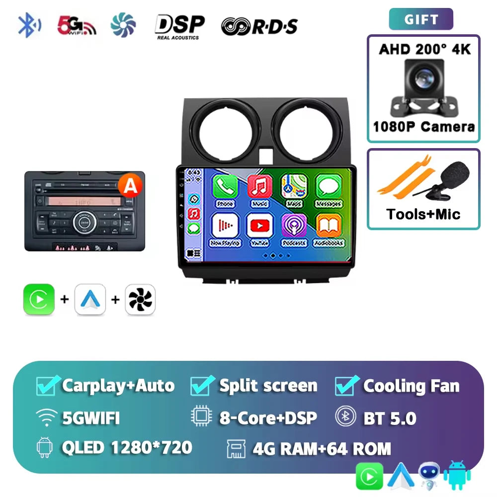 Android 15 Car Radio For Nissan Qashqai J10 2005 2006 2008 2010 2012 2014 2015 Wireless Android Auto Carplay Multimedia Player 2
