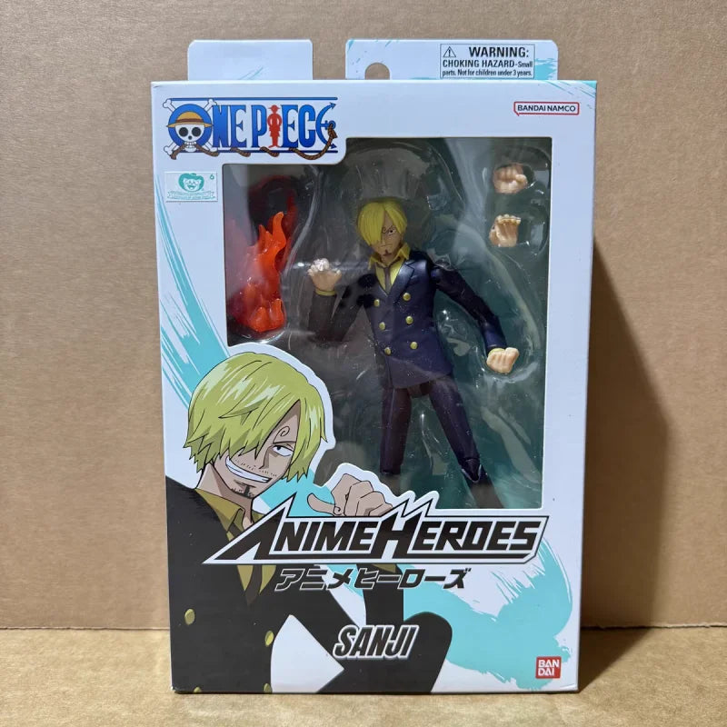 Special Offer16cm Genuine Bandai One Piece Anime Heros Series Action Figure Luffy Roronoa Zoro Sanji Collectible Joint Mobile Do