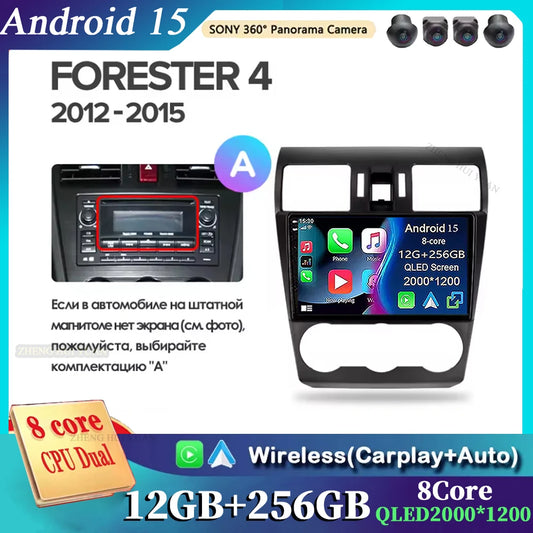 2K For Subaru Forester 4 SJ 2012 - 2015 Car Radio Multimedia Video Player Navigation stereo GPS Android 15 No 2din 2 din dvd