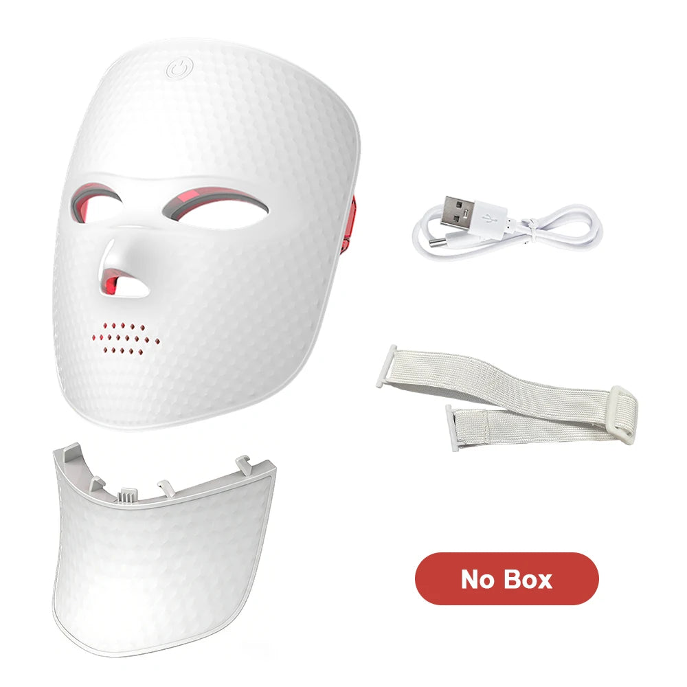 7 Colors LED Photon Wireless Face Neck Beauty Mask Red Light Anti-Wrinkle Skin Rejuvenation Tighten Skin Care Facial LED Mask